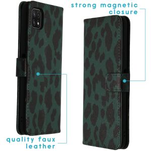 iMoshion Coque silicone design Galaxy A22 (5G) - Green Leopard
