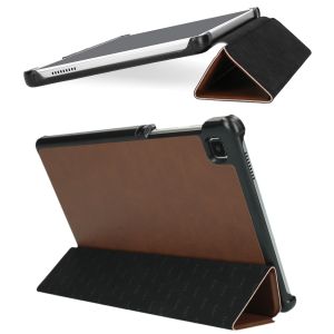 Selencia Coque en cuir vegan Trifold Book Galaxy Tab A7 Lite - Brun