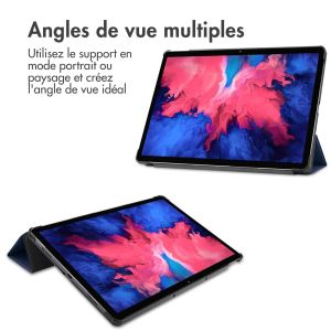 iMoshion Coque tablette Trifold Lenovo Tab P11 / P11 Plus - Bleu foncé