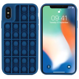 iMoshion Pop It Fidget Toy - Coque Pop It iPhone Xs / X - Bleu foncé