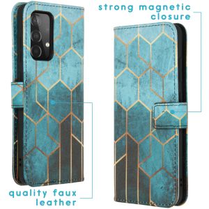 iMoshion Coque silicone design Samsung Galaxy A72 - Green Honeycomb