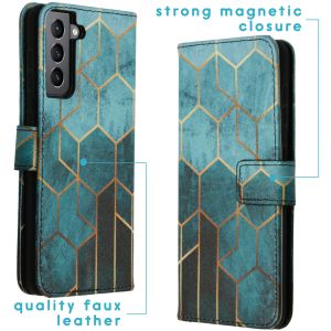 iMoshion Coque silicone design Samsung Galaxy S21 - Green Honeycomb