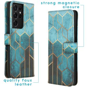 iMoshion Coque silicone design Galaxy S21 Ultra - Green Honeycomb