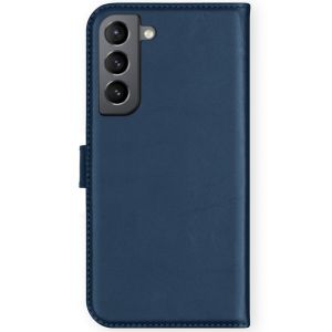 Selencia Étui de téléphone portefeuille en cuir véritable S21 FE - Bleu