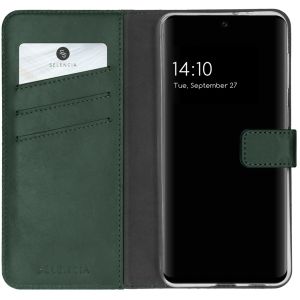 Selencia Étui de téléphone portefeuille en cuir véritable Galaxy A32 (4G) - Vert