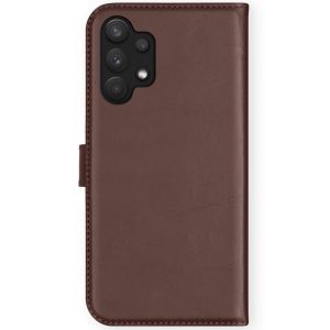 Selencia Étui de téléphone portefeuille en cuir véritable Galaxy A32 (4G) - Brun