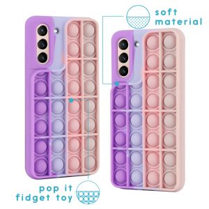 iMoshion ﻿Pop It Fidget Toy - Coque Pop It Galaxy S21 - Multicolor
