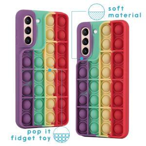 iMoshion ﻿Pop It Fidget Toy - Coque Pop It Galaxy S21 - Rainbow
