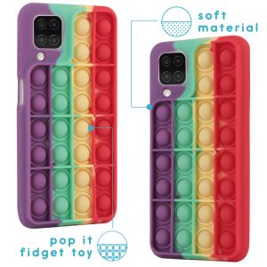 iMoshion ﻿Pop It Fidget Toy - Coque Pop It Galaxy A12 - Rainbow