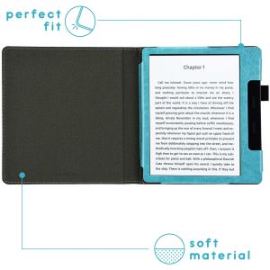 iMoshion Étui de liseuse en cuir végan Amazon Kindle Oasis 3 - Bleu