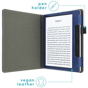 iMoshion Étui de liseuse en cuir végan Amazon Kindle Oasis 3 - Bleu