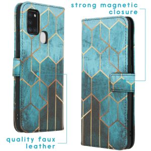 iMoshion Coque silicone design Galaxy A21s - Green Honeycomb