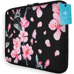 iMoshion Universele Design Sacoche 13 pouces - Blossom Watercolor Black