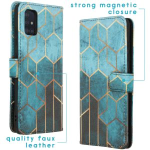 iMoshion Coque silicone design Samsung Galaxy A51 - Green Honeycomb