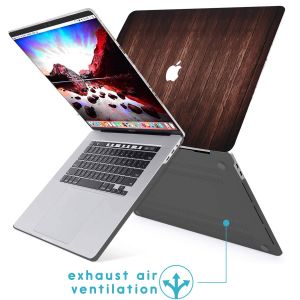 iMoshion Coque Design Laptop MacBook Pro 16 pouces (2019) - A2141 - Dark Brown Wood