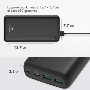 iMoshion Batterie externe - 27.000 mAh - Quick Charge et Power Delivery - Noir