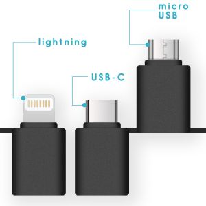 iMoshion 3-in-1 Ventilateur pour smartphones Lightning, USB-C & Micro-USB - Noir