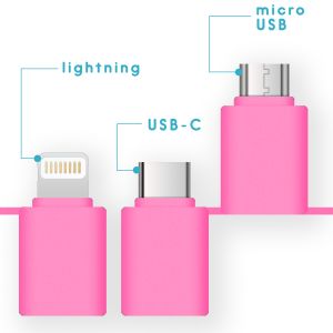 iMoshion 3-in-1 Ventilateur pour smartphones Lightning, USB-C & Micro-USB - Rose