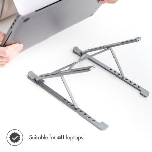 Accezz Support pour ordinateur portable - Socle pour ordinateur portable - Réglable et pliable - Premium - Aluminium - Gris