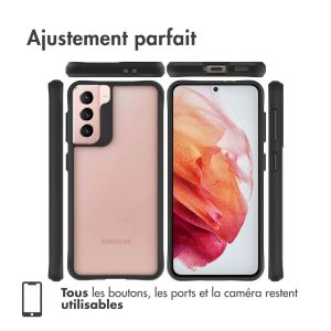 iMoshion Coque Rugged Hybrid Samsung Galaxy S21 - Noir / Transparent