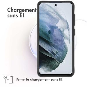 iMoshion Coque Rugged Hybrid Samsung Galaxy S21 FE - Noir / Transparent