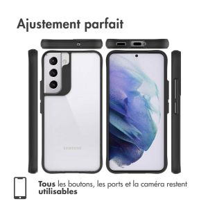 iMoshion Coque Rugged Hybrid Samsung Galaxy S22 - Noir / Transparent