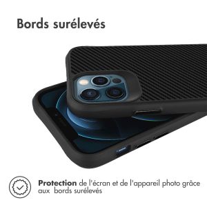 iMoshion Coque Rugged Hybrid Carbon iPhone 12 (Pro) - Noir