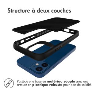 iMoshion Coque Rugged Hybrid Carbon iPhone 12 Mini - Noir