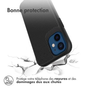 iMoshion Coque Rugged Hybrid Carbon iPhone 12 Mini - Noir
