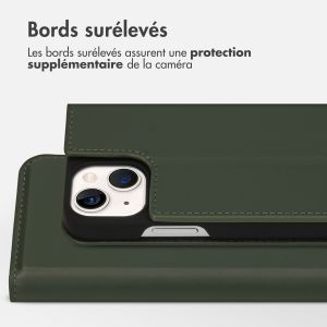 Accezz Étui de téléphone Slim Folio en cuir de qualité supérieure iPhone 13 Mini - Vert