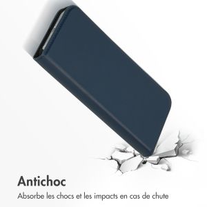 Accezz Étui de téléphone Slim Folio en cuir de qualité supérieure iPhone 13 - Bleu foncé
