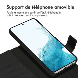 Accezz Étui de téléphone portefeuille en cuir de qualité supérieure 2 en 1 Samsung Galaxy S22 Plus - Noir