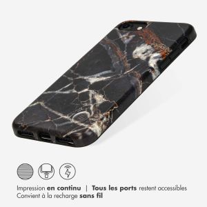 Selencia Aurora Coque Fashion iPhone SE (2022 / 2020) / 8 / 7 - ﻿Coque durable - 100 % recyclée - Marbre Noir