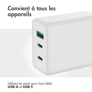 Accezz Chargeur mural ultra rapide Power Pro GaN - 65W - Blanc