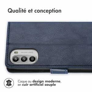 iMoshion Étui de téléphone portefeuille Luxe Motorola Moto G52 / G82 - Bleu foncé
