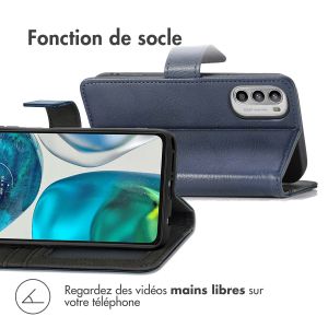 iMoshion Étui de téléphone portefeuille Luxe Motorola Moto G52 / G82 - Bleu foncé