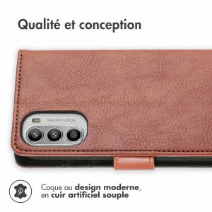 iMoshion Étui de téléphone portefeuille Luxe Motorola Moto G52 / G82 - Brun