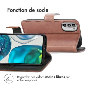 iMoshion Étui de téléphone portefeuille Luxe Motorola Moto G52 / G82 - Brun