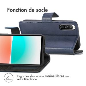 iMoshion Étui de téléphone portefeuille Luxe Sony Xperia 10 IV - Bleu foncé