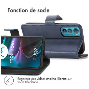 iMoshion Étui de téléphone portefeuille Luxe Motorola Edge 30 - Bleu foncé