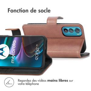 iMoshion Étui de téléphone portefeuille Luxe Motorola Edge 30 - Brun