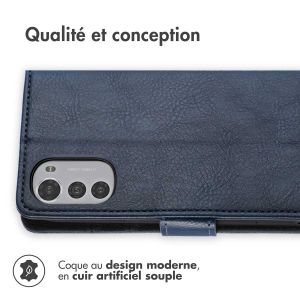 iMoshion Étui de téléphone portefeuille Luxe Motorola Moto E32 / E32s - Bleu foncé