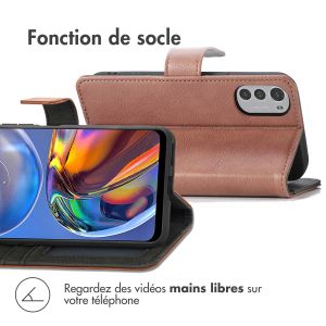 iMoshion Étui de téléphone portefeuille Luxe Motorola Moto E32 / E32s - Brun