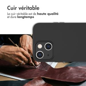 Accezz Leather Backcover avec MagSafe iPhone 14 - Noir