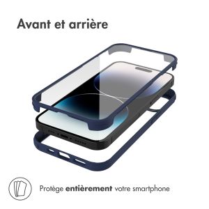 Accezz Coque de protection intégrale à 360° iPhone 14 Pro - Bleu