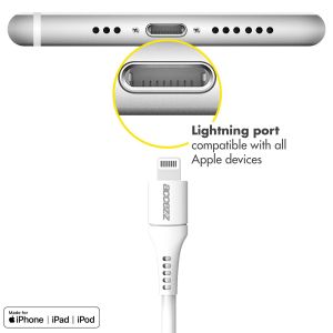 Accezz Le pack 2 Câble Lightning vers USB - Certifié MFi - 2 mètres - Blanc