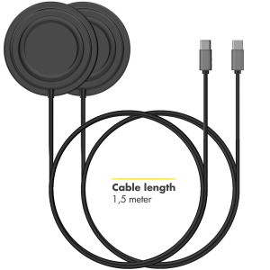 Accezz Le pack 2 Chargeur sans fil MagSafe vers câble USB-C - Chargeur MagSafe - Antidérapant - Noir