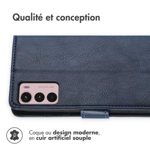 iMoshion Étui de téléphone portefeuille Luxe Motorola Moto G42 - Bleu foncé