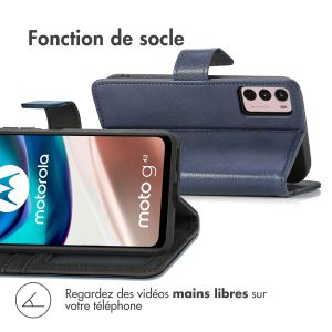 iMoshion Étui de téléphone portefeuille Luxe Motorola Moto G42 - Bleu foncé