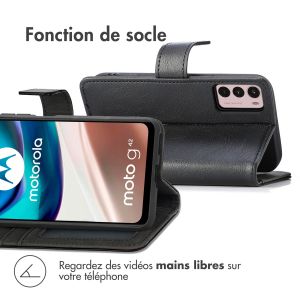 iMoshion Étui de téléphone portefeuille Luxe Motorola Moto G42 - Noir